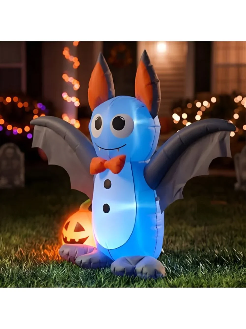 4ft Halloween Inflatable Bat, Lighted Halloween Yard Decor